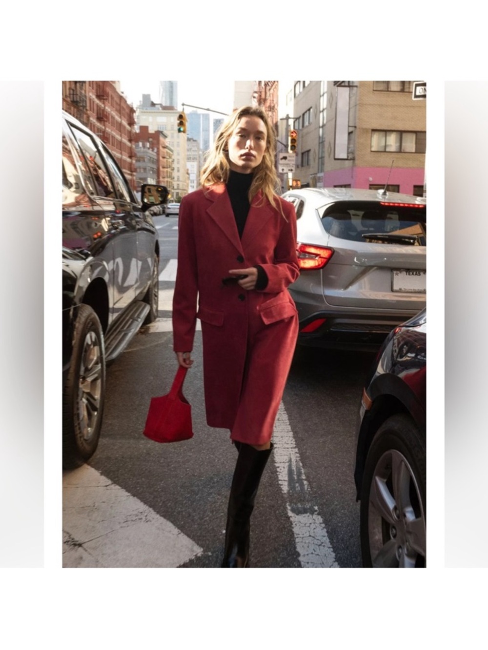 ZARA FAUX SUEDE TAILCOAT
